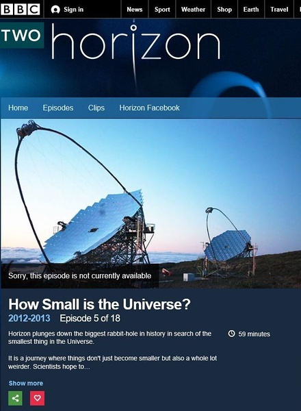[英语中英字幕]天文纪录片-BBC 地平线: 宇宙何其小 Horizon: How Small Is the Universe? (2012) 全1集图片